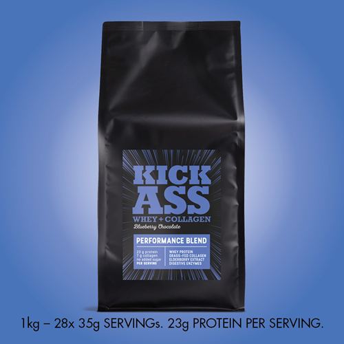 KICK ASS Whey + Collagen Blueberry Chocolate