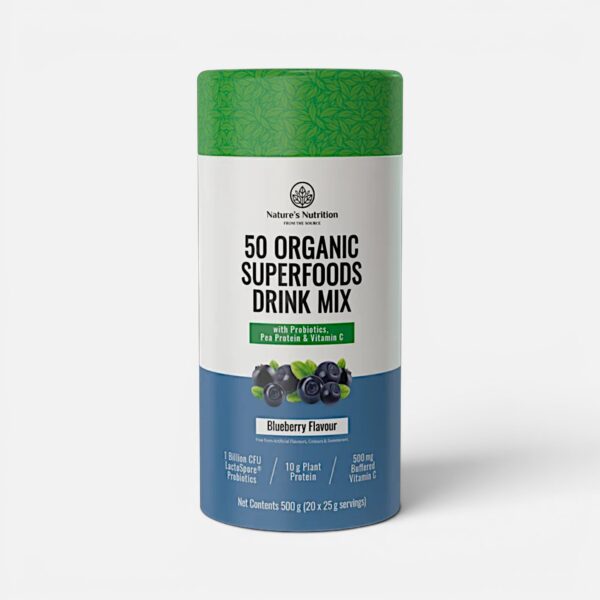 Nature’s Nutrition 50 Organic Superfoods Drink Mix Blueberry