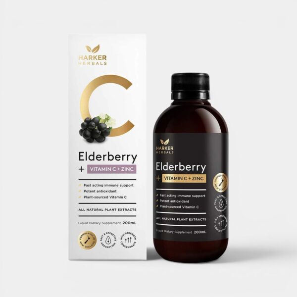 Harker Herbals Elderberry + Vitamin C + Zinc 200ml