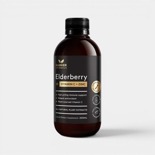 Harker Herbals Elderberry + Vitamin C + Zinc 200ml